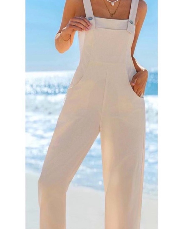 Cupshe Pants - Brand new! Tags on. Cupshe Cream Wide-Leg Jumpsuit